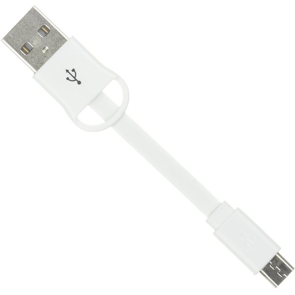 Kit USB to Micro USB Keyring Data & Charge Cable - White