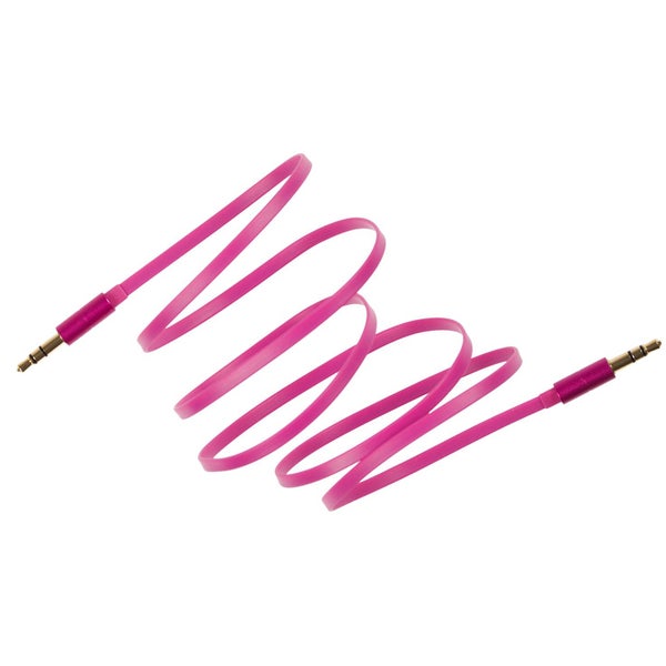 KitSound 1m Flat Aux Cable - Pink