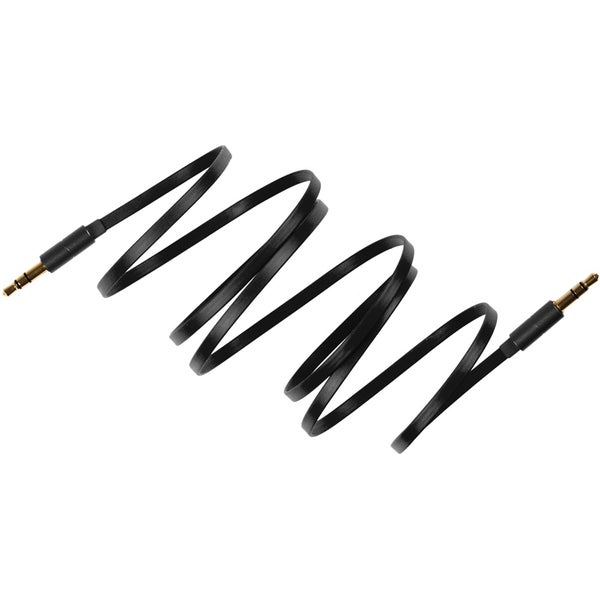 KitSound 1m Flat Aux Cable - Black