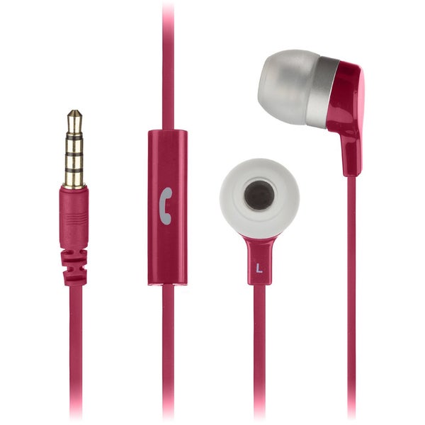 KitSound Entry Mini Earphones With In-Line Mic  - Pink