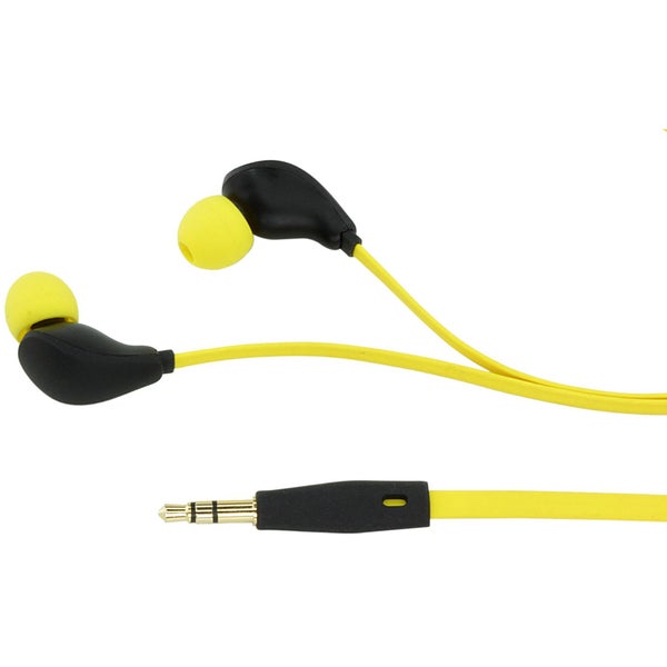 KitSound Active Sports Short Cable Earphones With In-Line Remote & Mic - Yellow