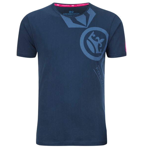 Crosshatch Men's Pacific Print T-Shirt - Insigia Blue