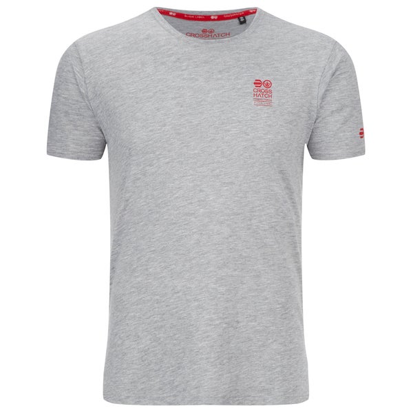 Crosshatch Men's Atlantic Back Print T-Shirt - Grey Marl