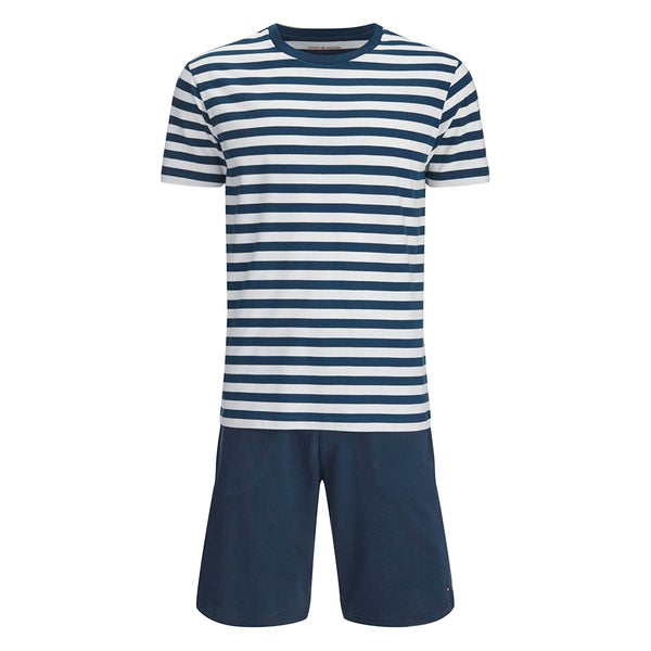 Tommy Hilfiger Men's Jersey Set Ikon Shorts - White/Navy