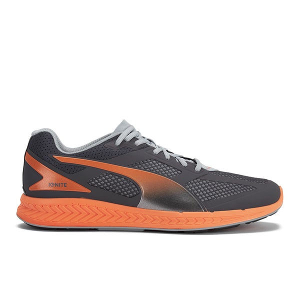 Puma Men's Ignite Mesh Running Trainers - Grey/Orange
