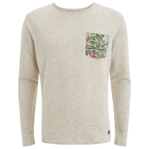Jack & Jones Sweat-Shirt avec Poche à fleur -Blanc