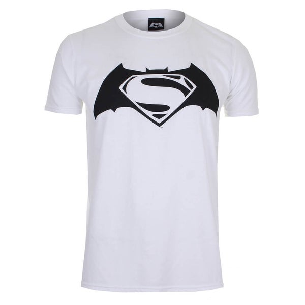 DC Comics Men's Batman v Superman Logo T-Shirt - White