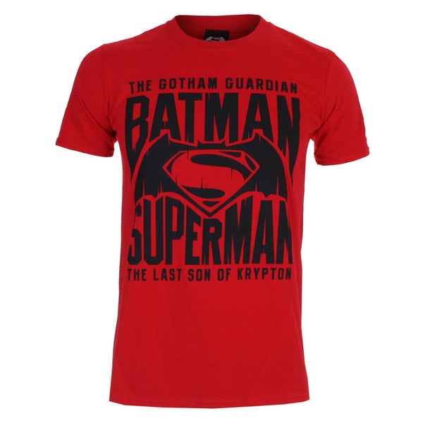 T-Shirt pour Homme -DC Comics- Batman V Superman "Gotham Guardian"- Rouge