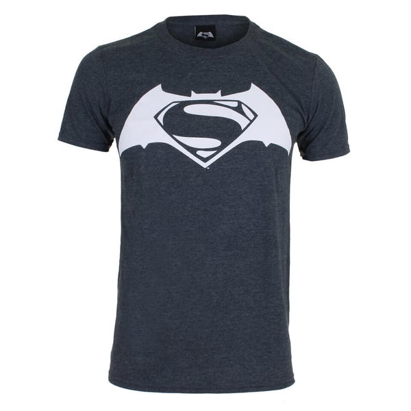 DC Comics Men's Batman v Superman Logo T-Shirt - Dark Heather