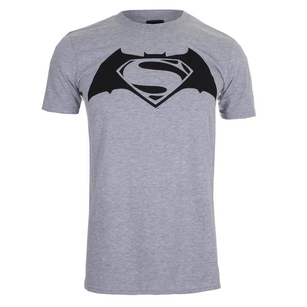 DC Comics Men's Batman v Superman Logo T-Shirt - Sport Grey
