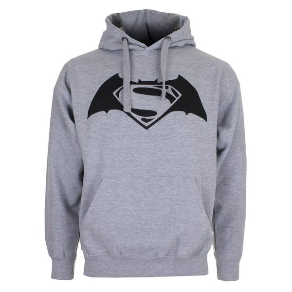 DC Comics Men's Batman v Superman Logo Hoody - Grey