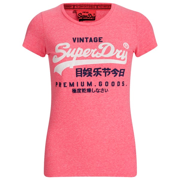 Superdry Women's Premium Goods T-Shirt - Snowy Fluro Pink