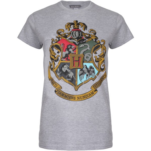 Harry Potter Hogwarts Logo Damen T-Shirt - Grau