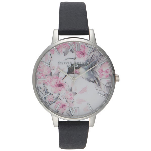 Olivia Burton Women's Painterly Prints Hummingbird Watch - Grey/Silver