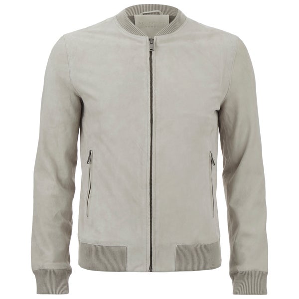 Selected Homme Men's Ean Suede Bomber Jacket - Abbey Stone