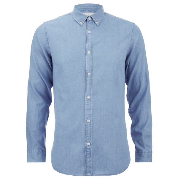 Selected Homme Men's One Nolan Long Sleeve Shirt - Light Blue Denim