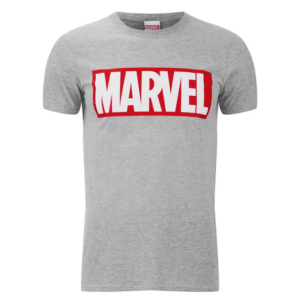 Marvel Comics Herren Core Logo T-Shirt - Sport Grau