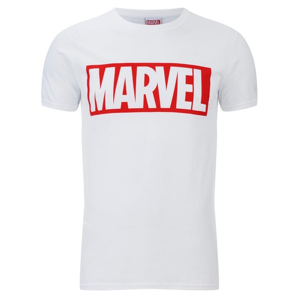 Marvel Comics Herren Core Logo T-Shirt - Weiss