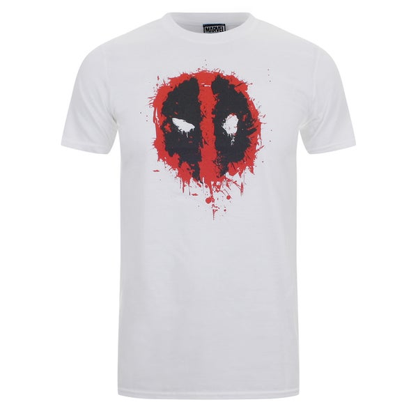 Marvel Men's Deadpool Paint Logo T-Shirt - White