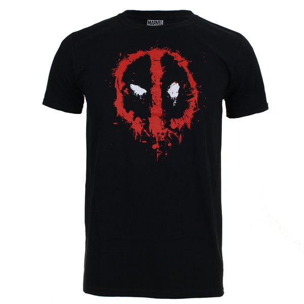 Marvel Men's Deadpool Paint Logo T-Shirt - Black