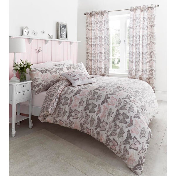 Catherine Lansfield Pastiche Butterfly Bedding Set - Pink