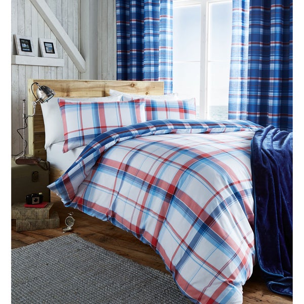 Catherine Lansfield St. Ives Check Bedding Set - Blue