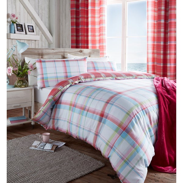Catherine Lansfield St. Ives Check Bedding Set - Pink