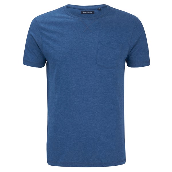 T-Shirt Homme Brave Soul Arkham Pocket -Bleu Vintage