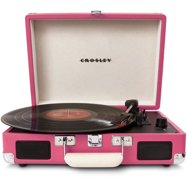Crosley Cruiser Portable Turntable with Built-In Stereo Speakers - Pink