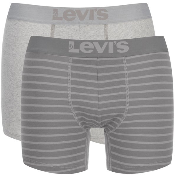 Levi's Men's 200SF 2-Pack Striped Boxers - Grey/White