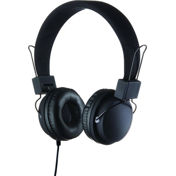 Goodmans On Ear Headphones with In-Line Mic & Remote - Black