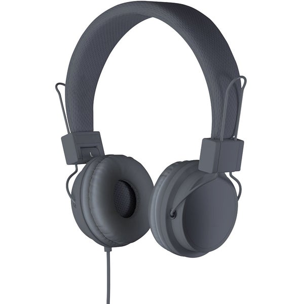 Goodmans On Ear Headphones with In-Line Mic & Remote - Grey