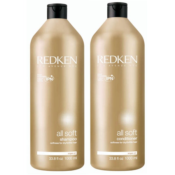 Redken All Soft Shampoo and Conditioner 1000ml Duo