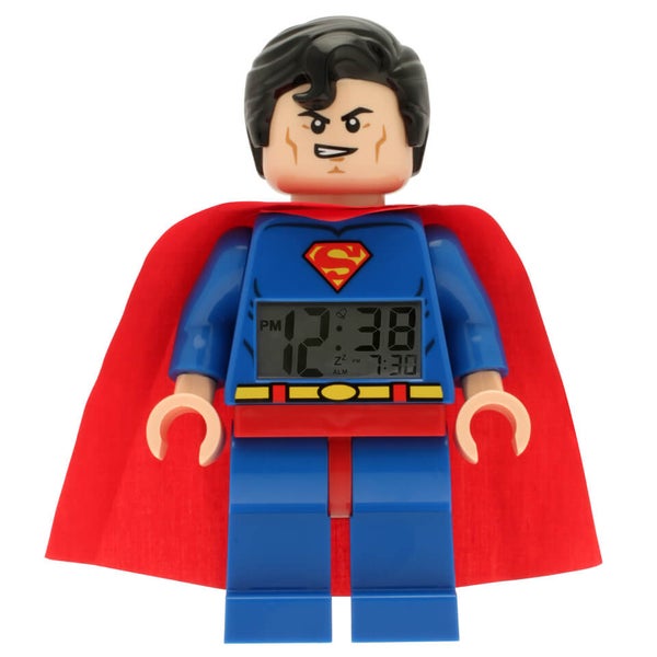 LEGO DC Comics Super Heroes Superman Mini Figure Clock