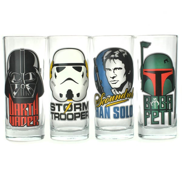 Star Wars Characters Set of 4 Glasses