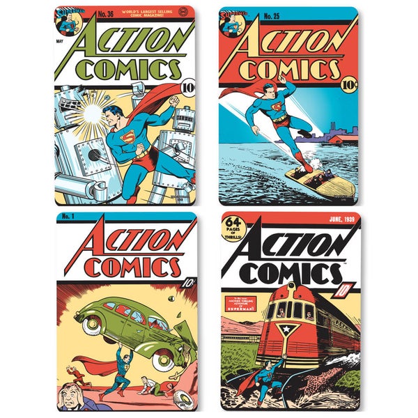 DC Comics Superman Comic Covers Set of 4 Coasters