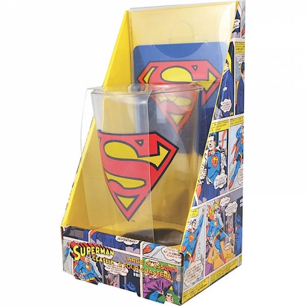 DC Comics Superman Glass and Coaster Set in Gift Box