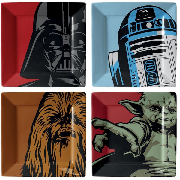 Lot De 4 Assiettes Funko Homeware Star Wars Personnages Iconiques