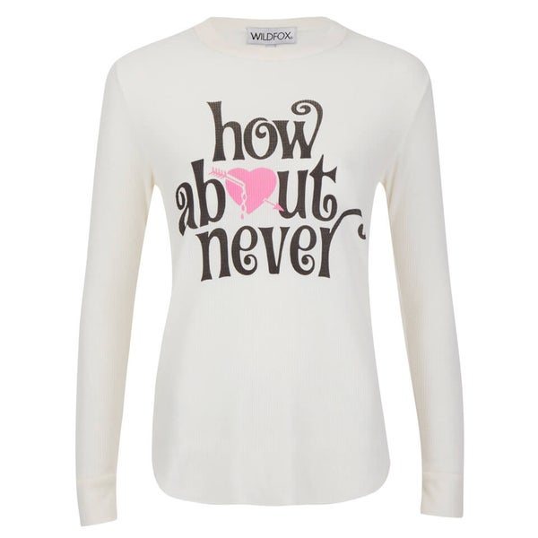 Wildfox Women's How About Never Thermal Sweatshirt - Pearl