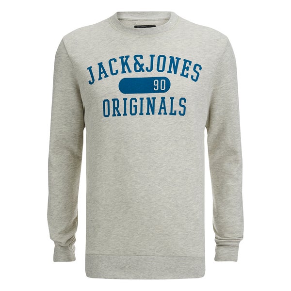 Jack & Jones Men's Seek Crew Neck Sweatshirt - Treated White