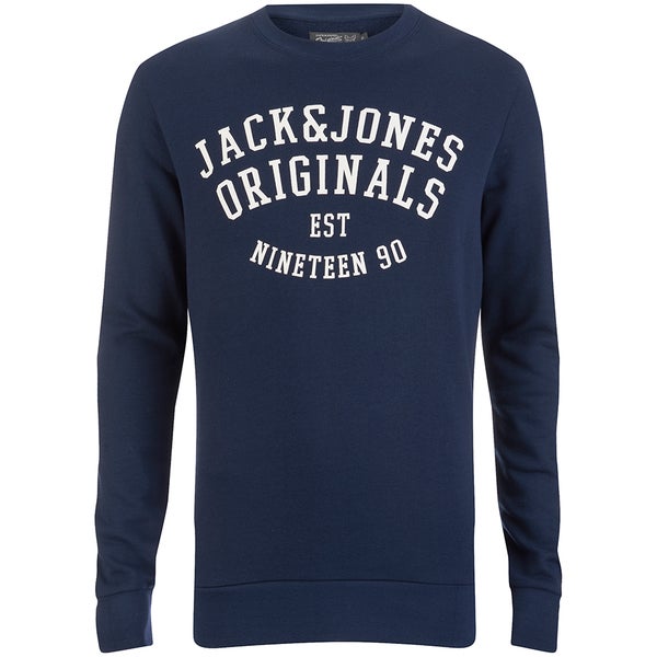 Jack & Jones Men's Seek Crew Neck Sweatshirt - Navy Blazer