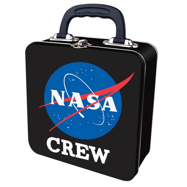 NASA Crew Embossed Tin Tote Box - Black