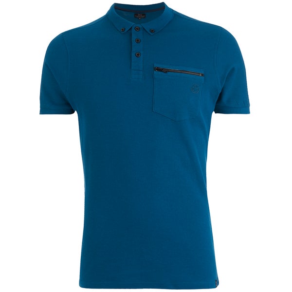 Smith & Jones Men's Mascaron Zip Pocket Polo Shirt - Lyon Blue