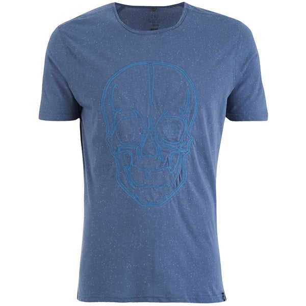 T -Shirt Smith & Jones pour Homme Diastyle Skull -Bleu Nep