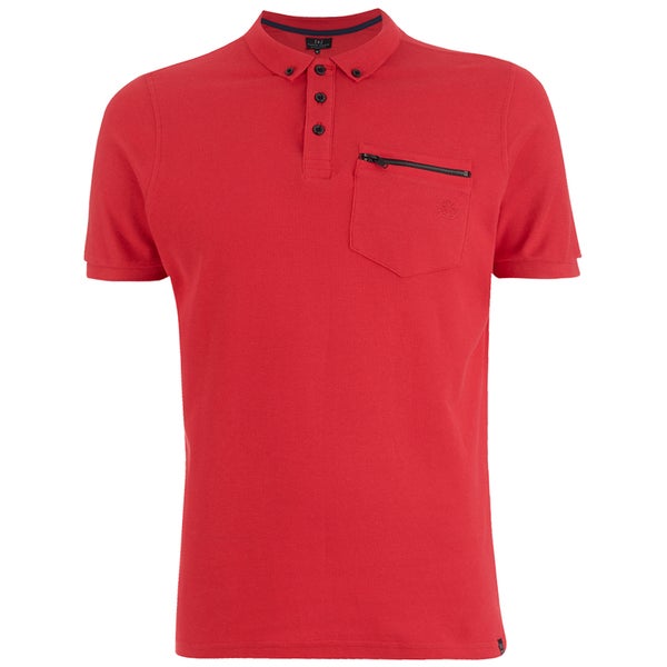 Smith & Jones Men's Mascaron Zip Pocket Polo Shirt - True Red