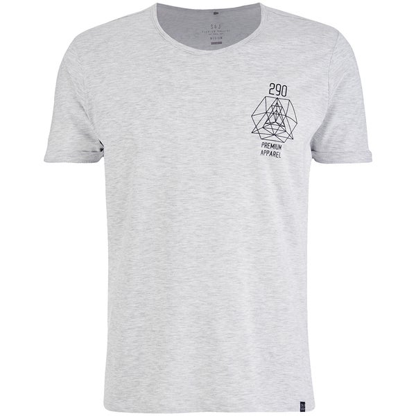 Smith & Jones Men's Maqsurah Back Print T-Shirt - Light Grey Marl