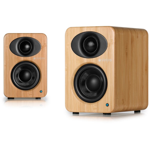 Steljes Audio NS1 Bluetooth Duo Speakers - Bamboo 