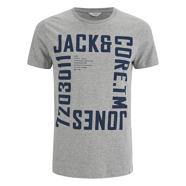 Jack & Jones Men's Core Wall T-Shirt - Light Grey Marl
