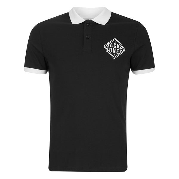 Jack & Jones Men's Core Flat Lock Polo Shirt - Black