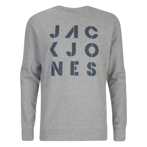 Jack & Jones Men's Core Dylan Crew Neck Sweatshirt - Light Grey Marl